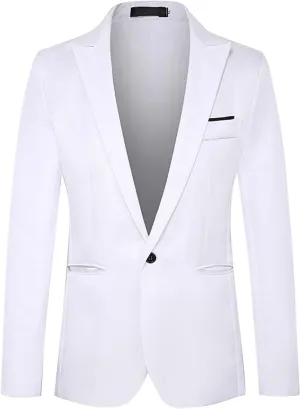 Fxbar Mens Slim Fit Suit Casual Single Fashion One Button Lapel Solid Suit Jacket Tuxedo Business Suit Jacket