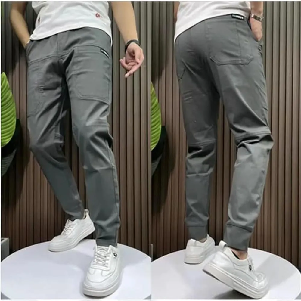 Gincci Men's Stretch Multi-Pocket Skinny Cargo Pants,Men's Casual Pencil Pants??Lightweight Travel Pants