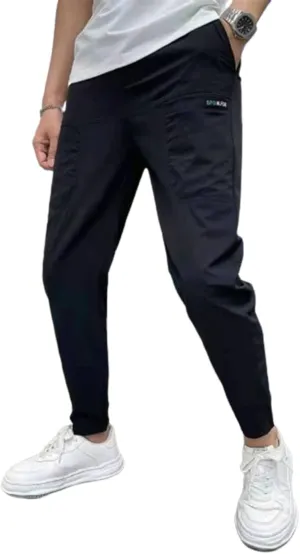 Gincci Men's Stretch Multi-Pocket Skinny Cargo Pants,Men's Casual Pencil Pants??Lightweight Travel Pants