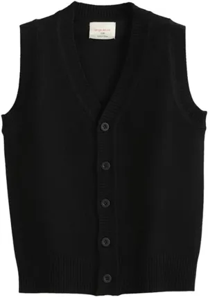 Girls Boys School Uniform Sweater Vest Button Down V-Neck Classic Soild Knit Cardigan Tops