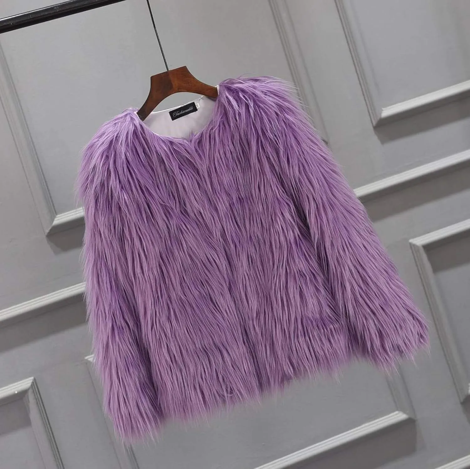 Girls Faux-Fur Jacket Winter Shaggy Dress Coats Thick Warm Fashion Purple Cool Clothes Costume Kids 3-10 Years