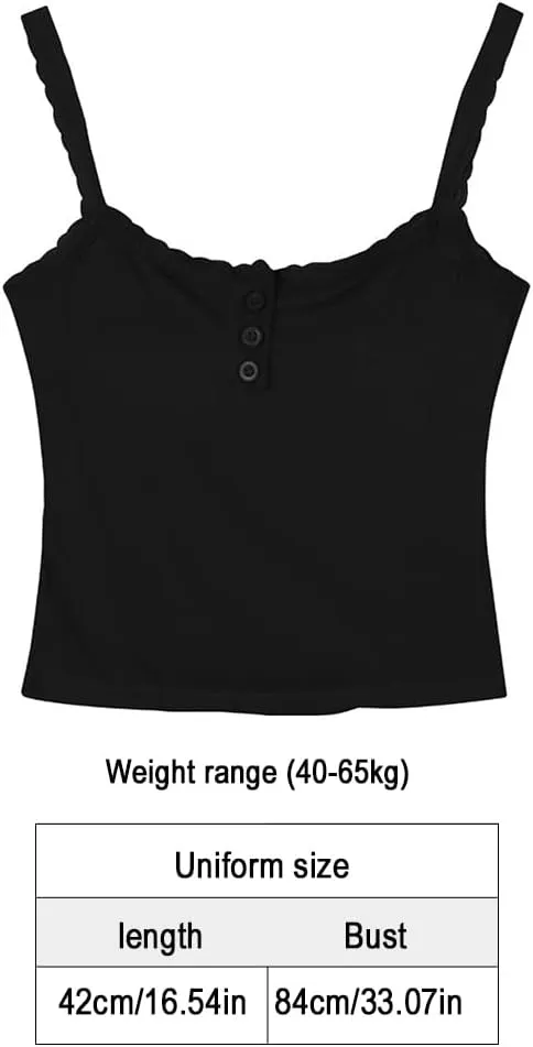 Girls Lace Trim Camisole Crop Top Sleeveless Built-in Bra Teen Bralette Slim Fit Cami Tops for Women Girls