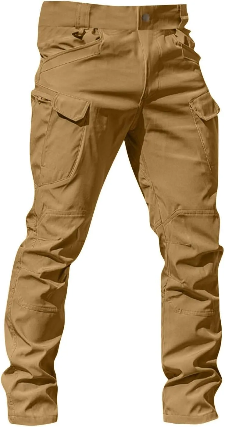 GOFULY Mens Cargo Pants Baggy Relaxed Fit Stretch Pants Tall Multi Pockets Hiking Pants Work Trousers Casual
