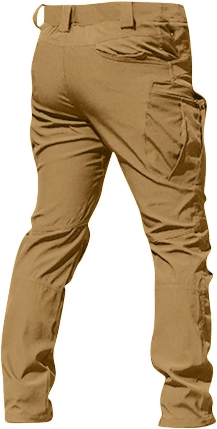 GOFULY Mens Cargo Pants Baggy Relaxed Fit Stretch Pants Tall Multi Pockets Hiking Pants Work Trousers Casual