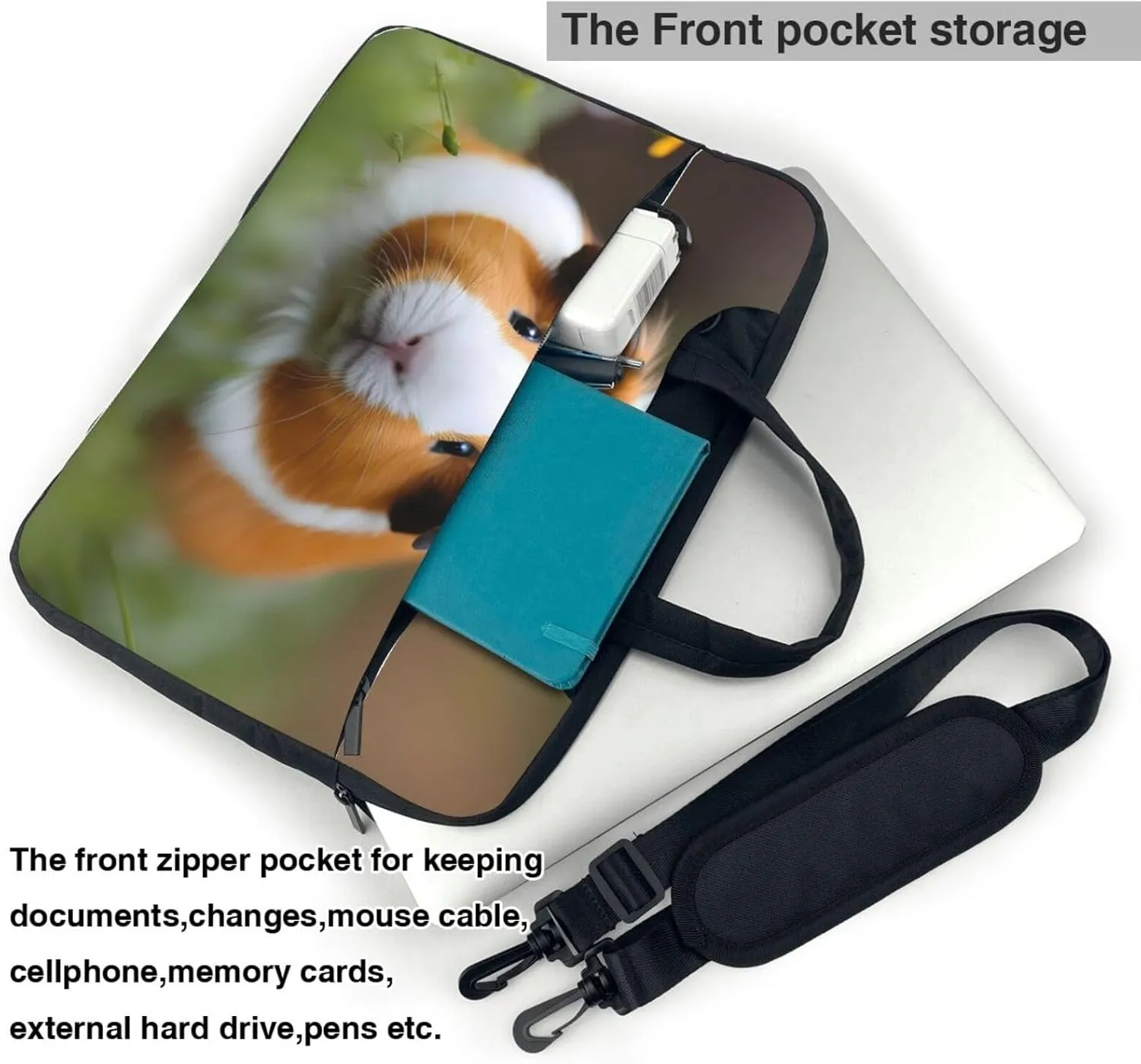 Guinea Pigs Prints Laptop Bag - with Soft Interior, Multiple Pockets - Ideal for Men, Travel and Business