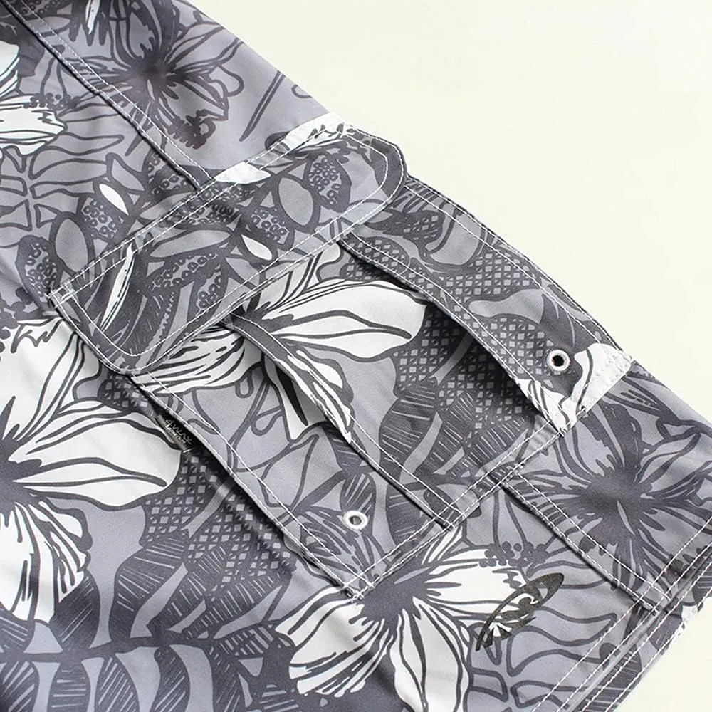 Hawaiian Microfiber, 4-Way Stretch and Stonewashed Boardshorts - Multiple Pockets