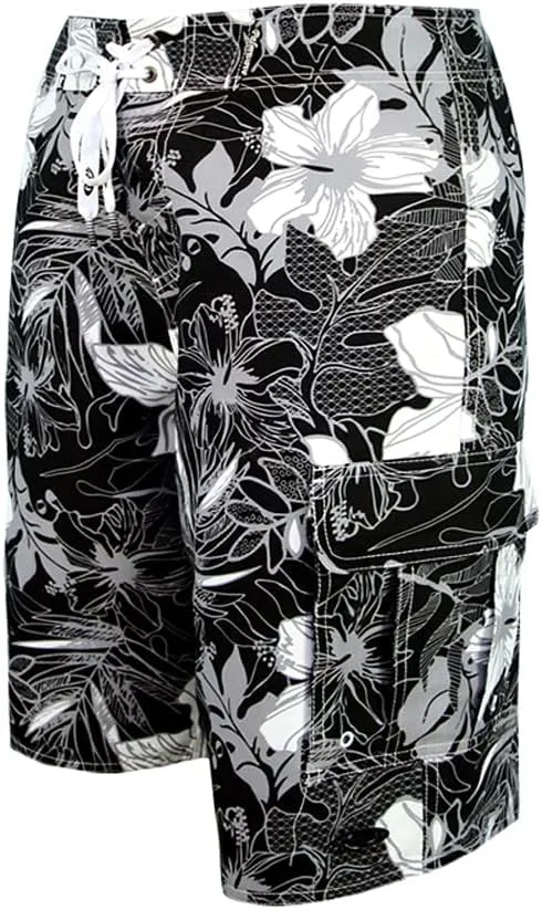 Hawaiian Microfiber, 4-Way Stretch and Stonewashed Boardshorts - Multiple Pockets