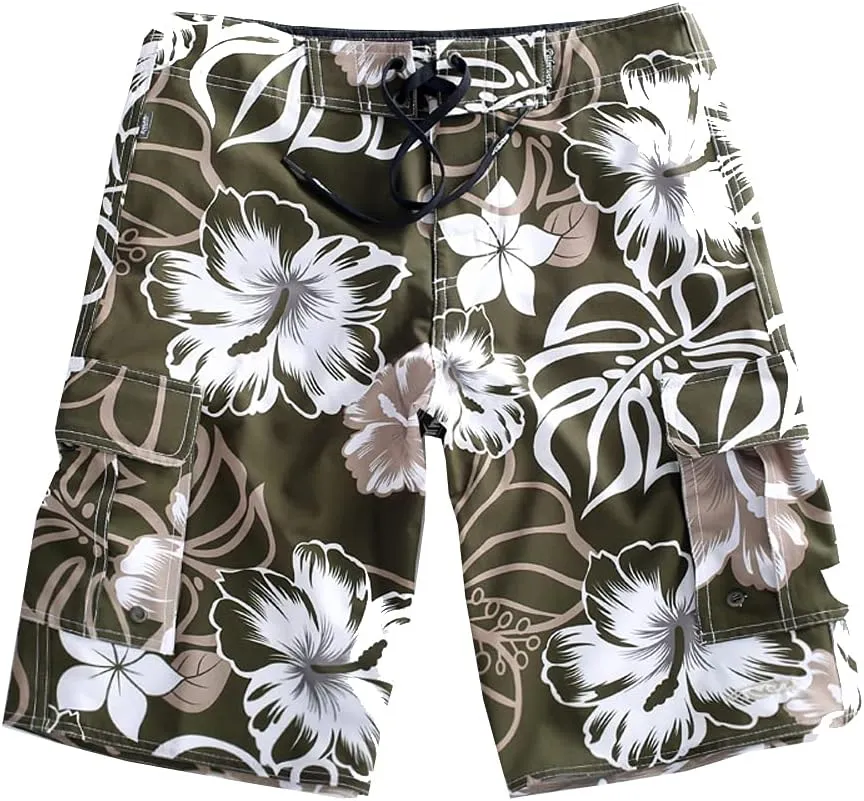 Hawaiian Microfiber, 4-Way Stretch and Stonewashed Boardshorts - Multiple Pockets