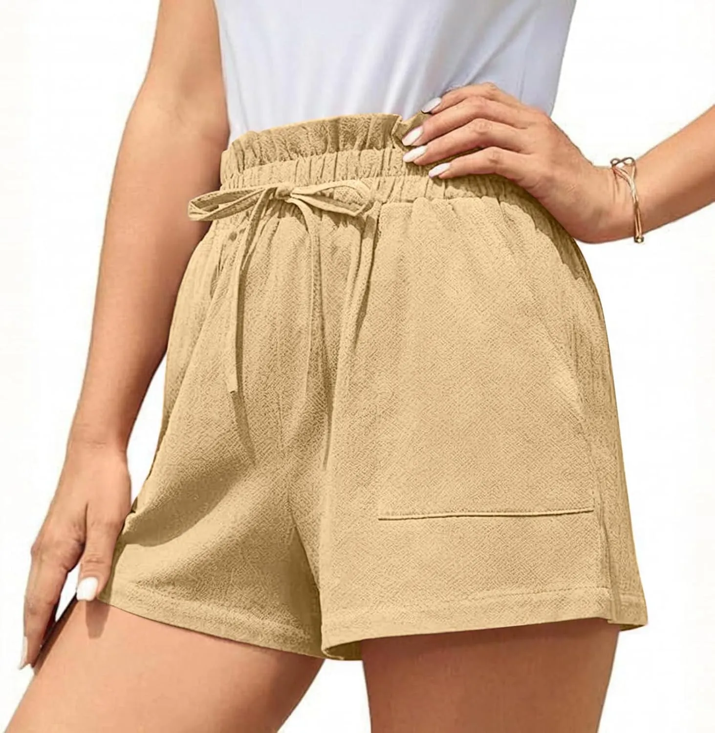 High Waisted Shorts for Women Dressy Casual Summer Shorts with Pockets