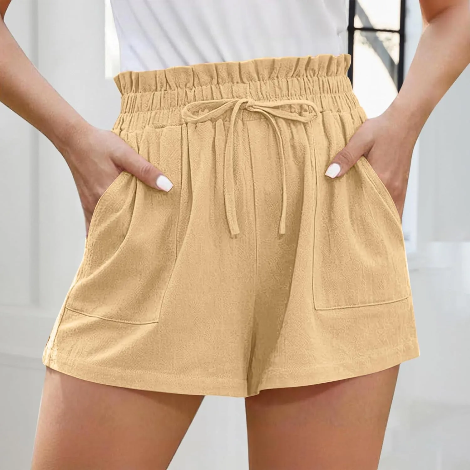 High Waisted Shorts for Women Dressy Casual Summer Shorts with Pockets
