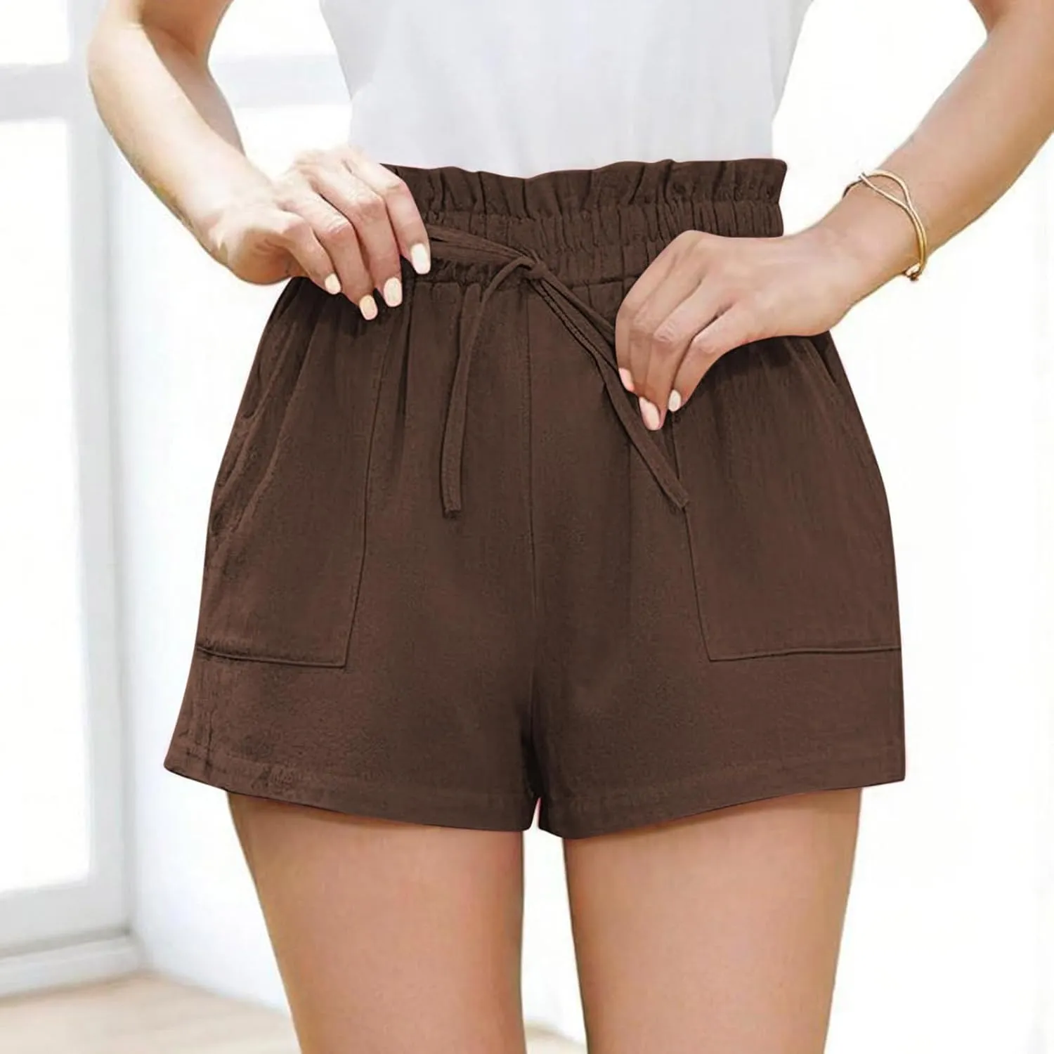 High Waisted Shorts for Women Dressy Casual Summer Shorts with Pockets