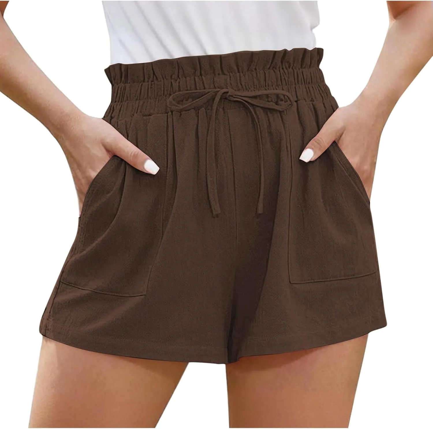 High Waisted Shorts for Women Dressy Casual Summer Shorts with Pockets