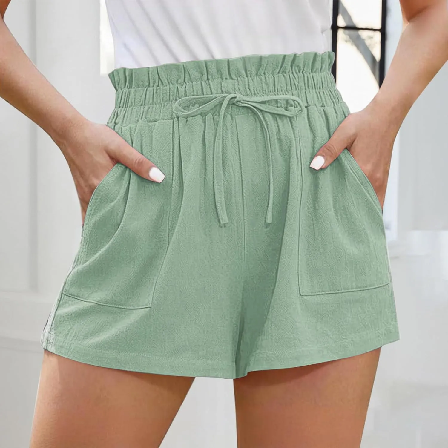 High Waisted Shorts for Women Dressy Casual Summer Shorts with Pockets