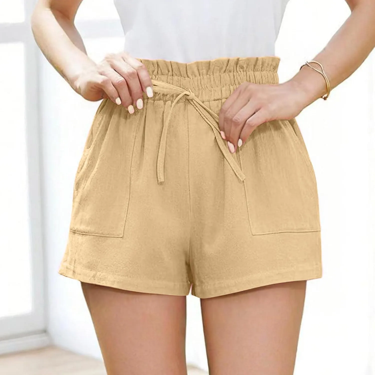 High Waisted Shorts for Women Dressy Casual Summer Shorts with Pockets