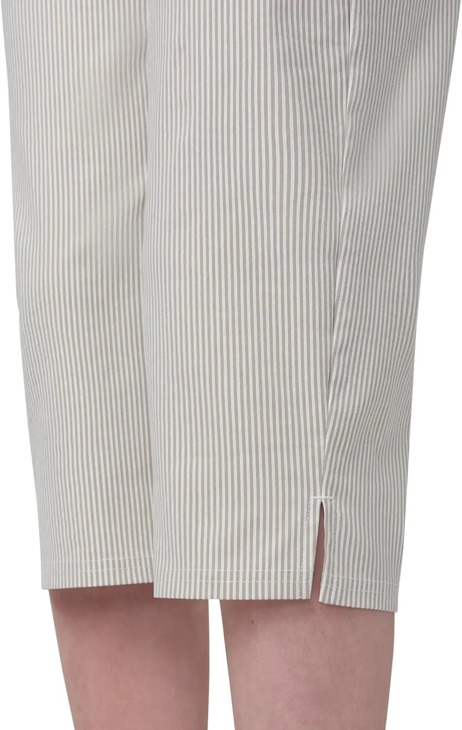 HUE Women's Stripe Pull on Pants Cigarette Skimmer Pedal Pusher Length