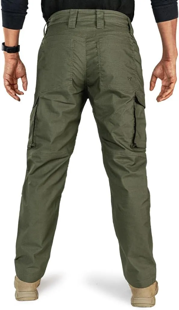 IDOGEAR Men's Flex Tactical Cargo Pants Lightweight Water Resistant Ripstop Stretch Casual Trousers Everyday Basic Pants