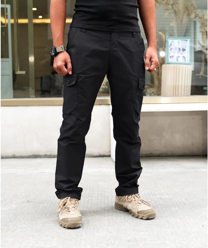 IDOGEAR Men's Flex Tactical Cargo Pants Lightweight Water Resistant Ripstop Stretch Casual Trousers Everyday Basic Pants