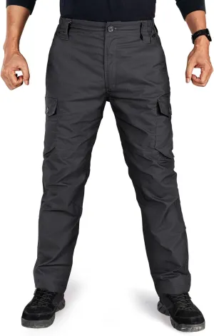 IDOGEAR Men's Flex Tactical Cargo Pants Lightweight Water Resistant Ripstop Stretch Casual Trousers Everyday Basic Pants