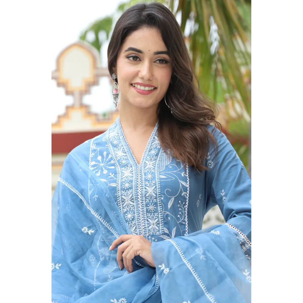 Indolady Cotton Lucknowi Suit Set