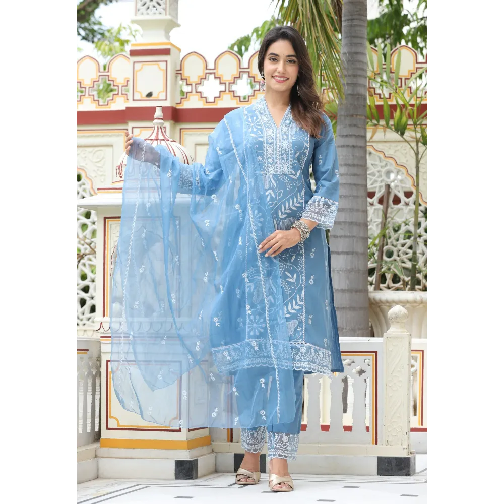 Indolady Cotton Lucknowi Suit Set