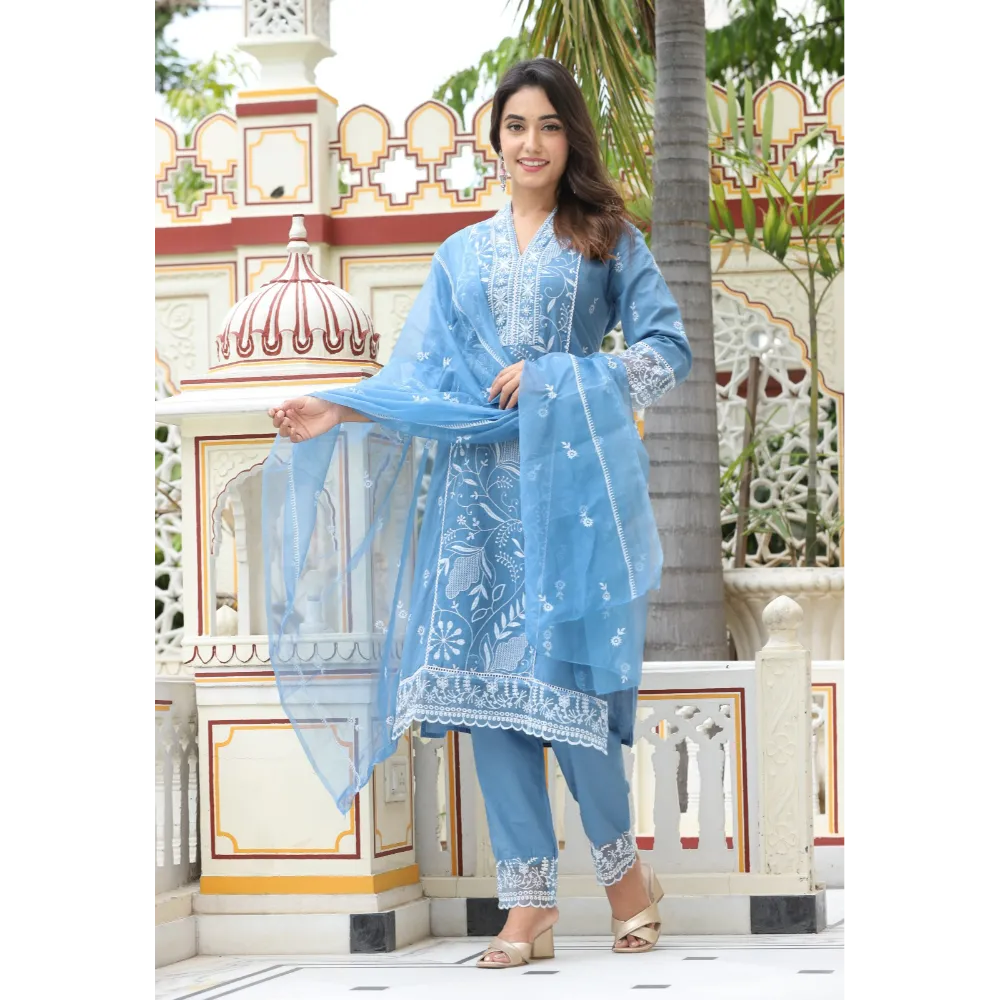 Indolady Cotton Lucknowi Suit Set
