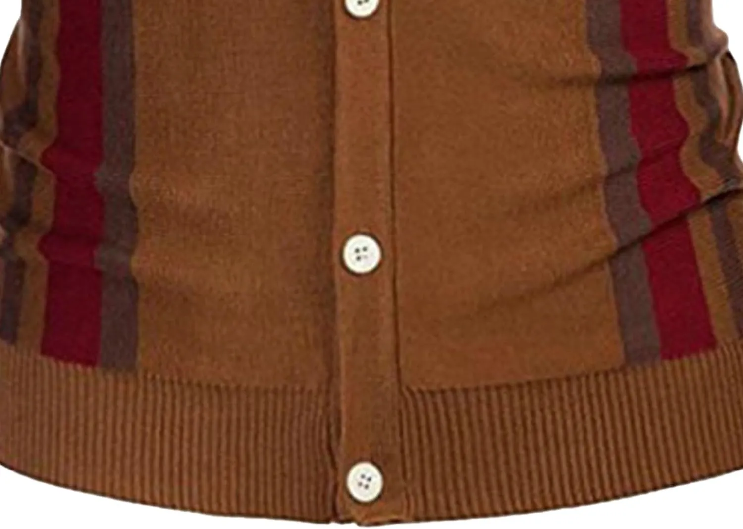 JEShifangjiusu Men Casual Button Down Cardigan Sweater Retro Striped Sweater Knit Polo Shirt Warm Long Sleeve Ribbed Sweater