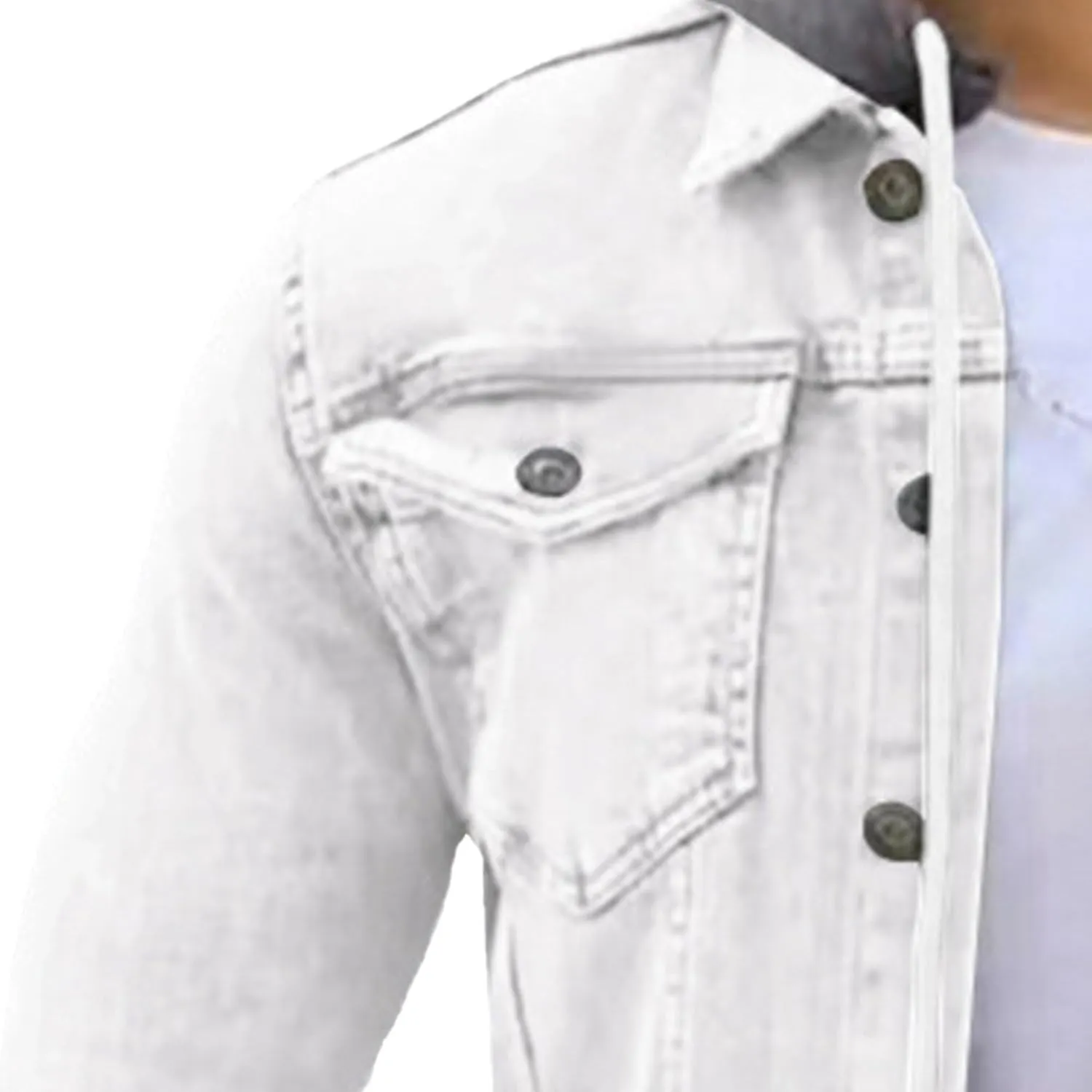 JEShifangjiusu Men'S Denim Hoodie Military Jacket Casual Slim Fit Button Down Jeans Coat Fashion Winter Denim Trucker Jacket