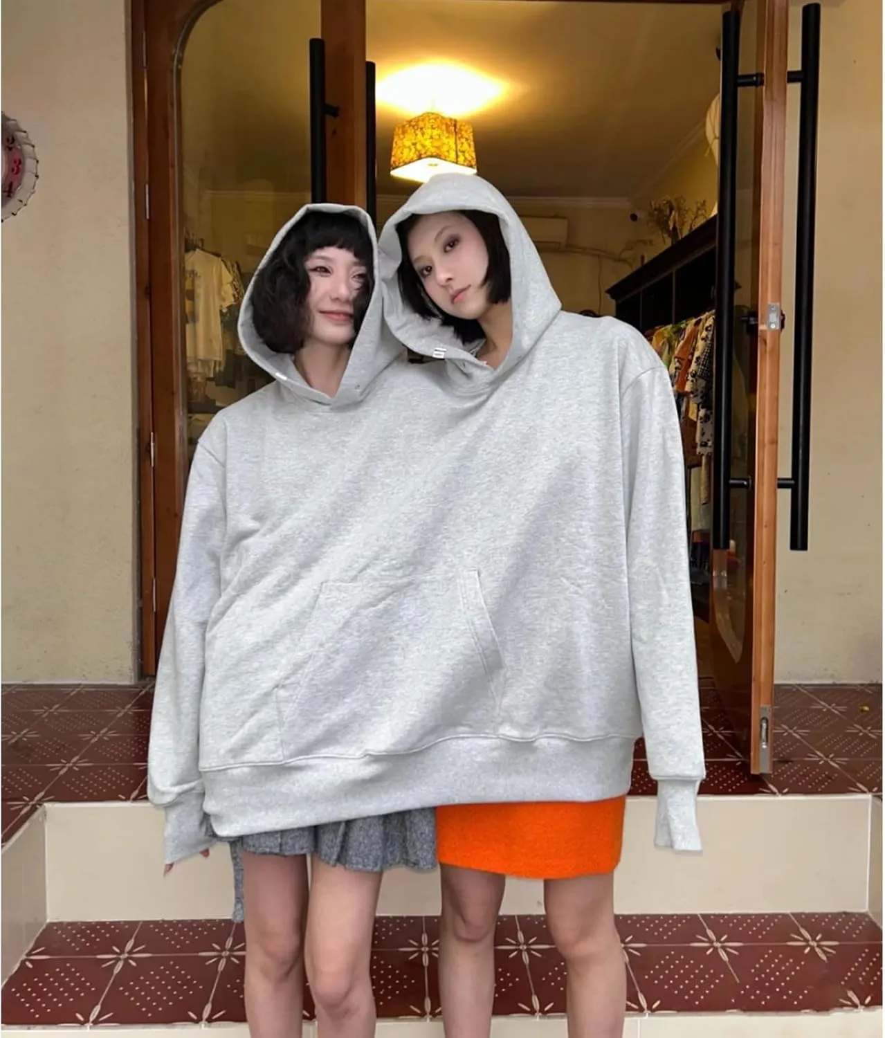 Jongdari Couples Hoodies, Two Person Hoodie Couple Sweaters Funny Matching Hoodies