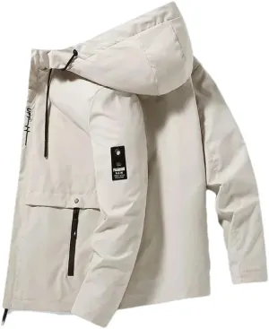 JYHBHMZG Autumn Winter Jacket Men's Jacket Casual Thicken Cotton Padded Jacket Slim Fit Men Clothing Streetwear Coat Beige S