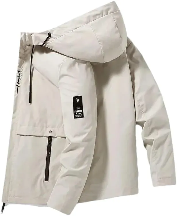 JYHBHMZG Autumn Winter Jacket Men's Jacket Casual Thicken Cotton Padded Jacket Slim Fit Men Clothing Streetwear Coat Red XL