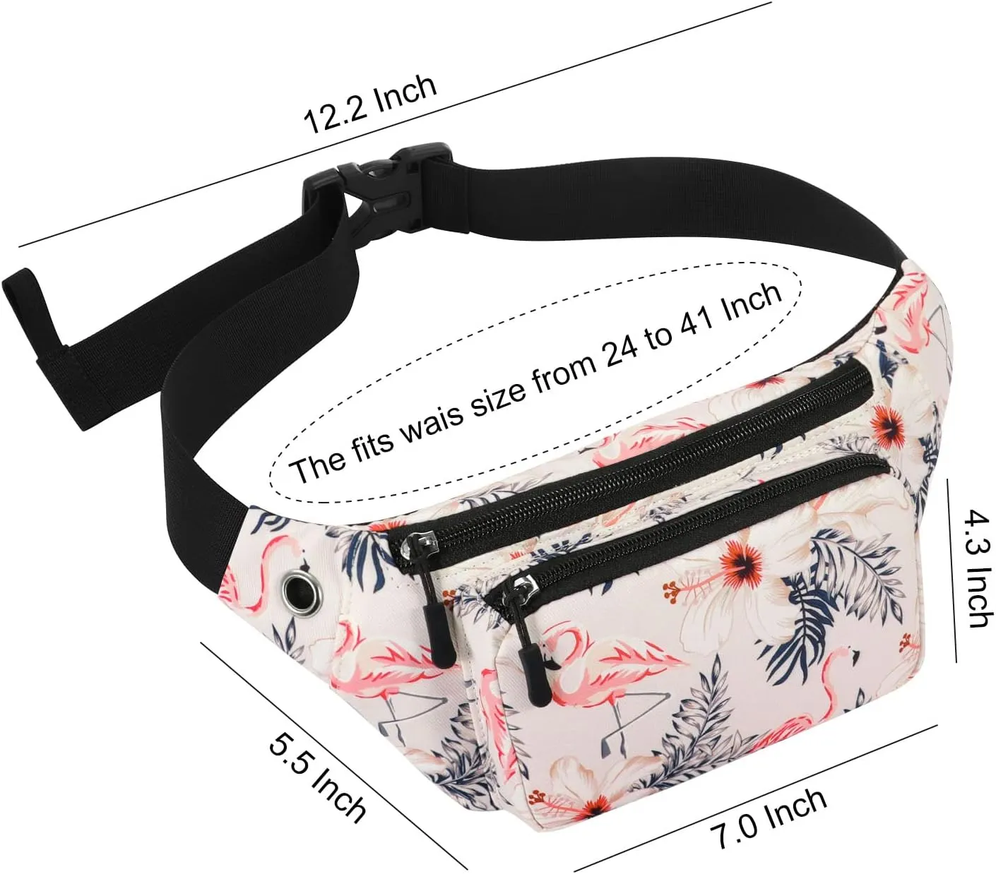 KAMO Fanny Pack, Waist Bag Sling Backpack Water Resistant Durable Polyester Small Waist Bag