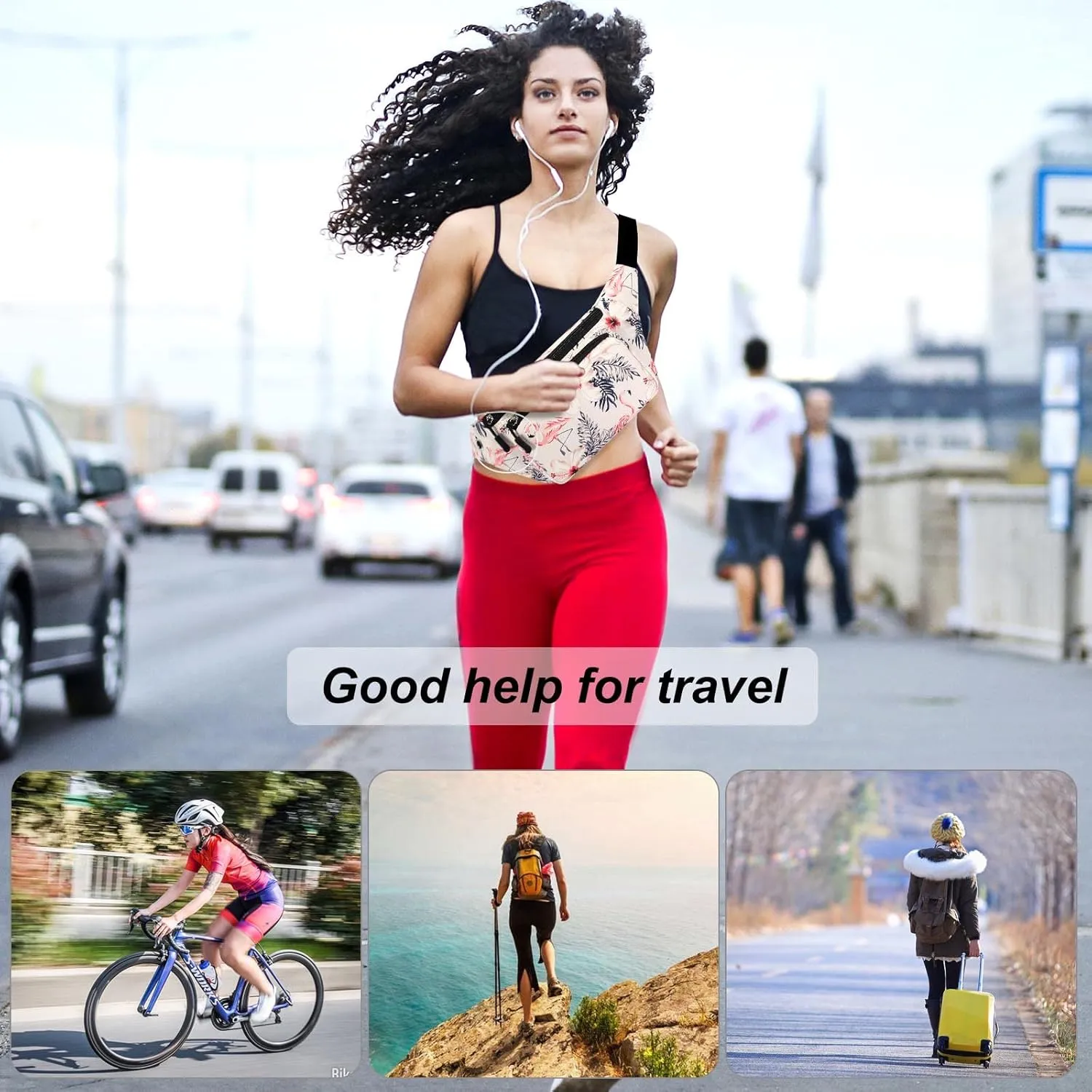 KAMO Fanny Pack, Waist Bag Sling Backpack Water Resistant Durable Polyester Small Waist Bag