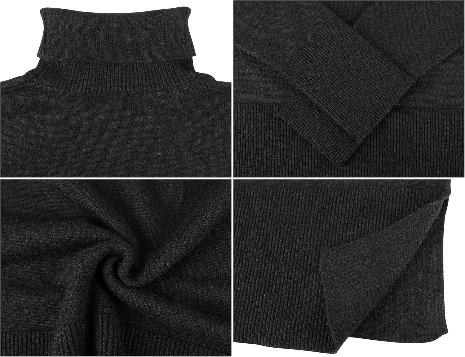 kayamiya Women's Turtleneck Oversized Sweaters Long Sleeve Pullover Knit Tops Split Hem