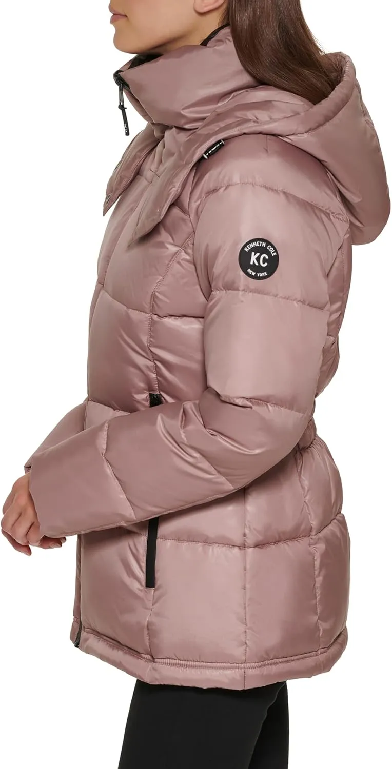 Kenneth Cole Women's Heavy Weight Stand Collar Down Puffer Jacket