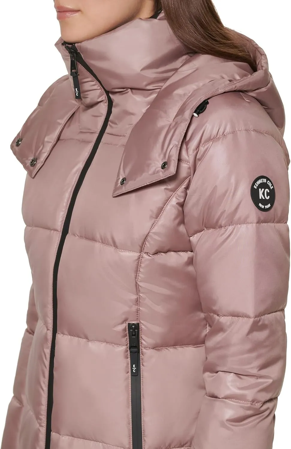 Kenneth Cole Women's Heavy Weight Stand Collar Down Puffer Jacket