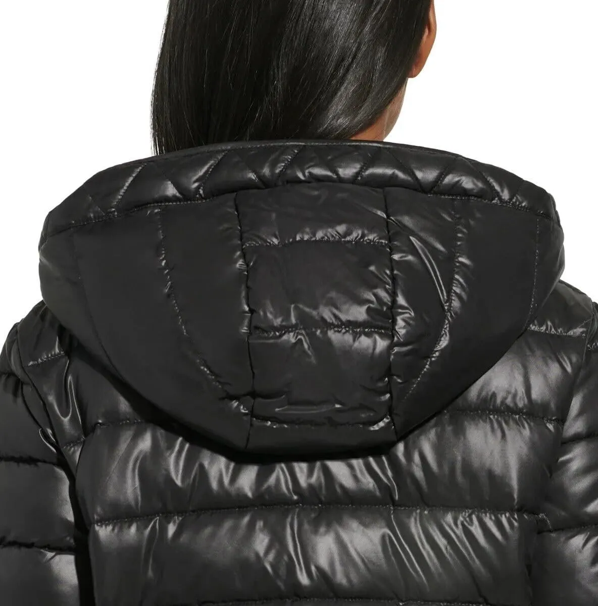 Kenneth Cole Women's Hooded Quilted Long Puffer Jacket Coat