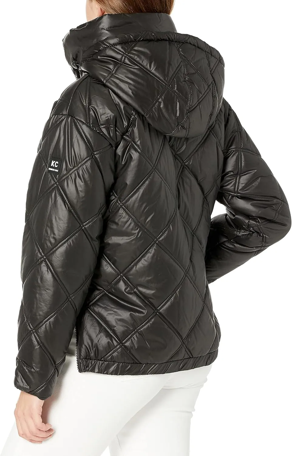 Kenneth Cole Women's Mixed Quilted Down Alternative Puffer Coat