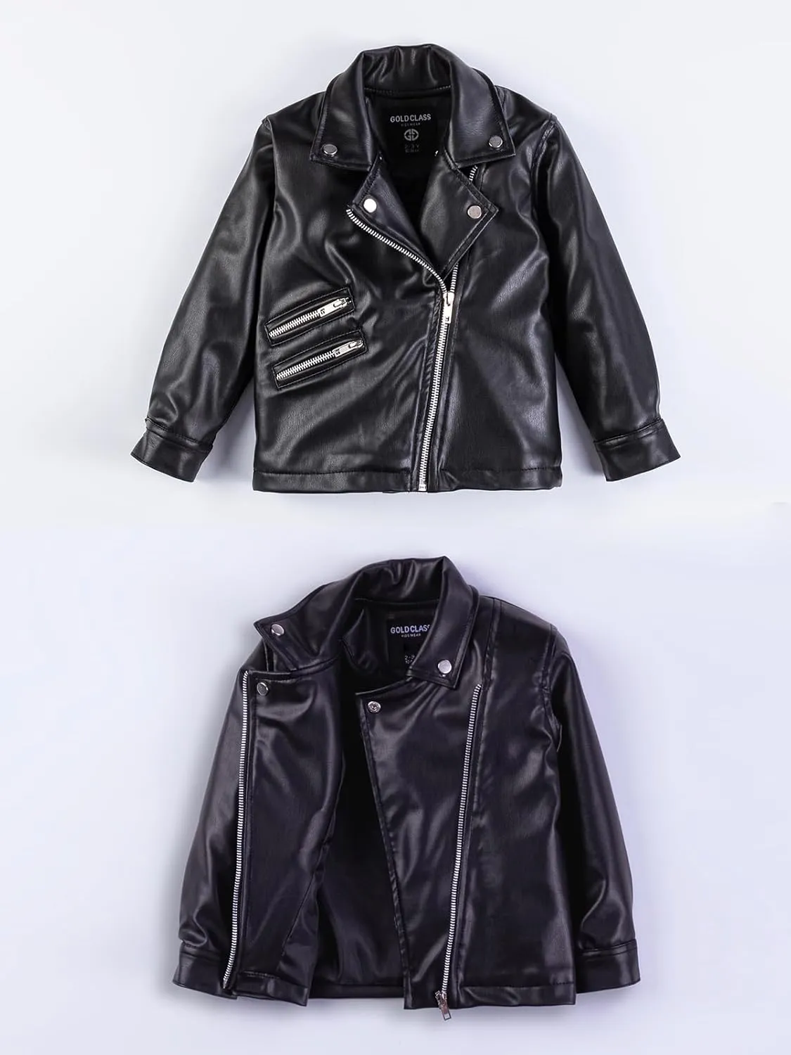 Kids Leather Jacket Unisex, Boys Leather Jacket, Stylish Girls Leather Jacket with Notched Collar