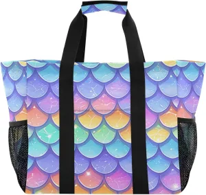 KLL Utility Tote Bag with Handles Foldable Water Resistant Shopping Bags Reusable