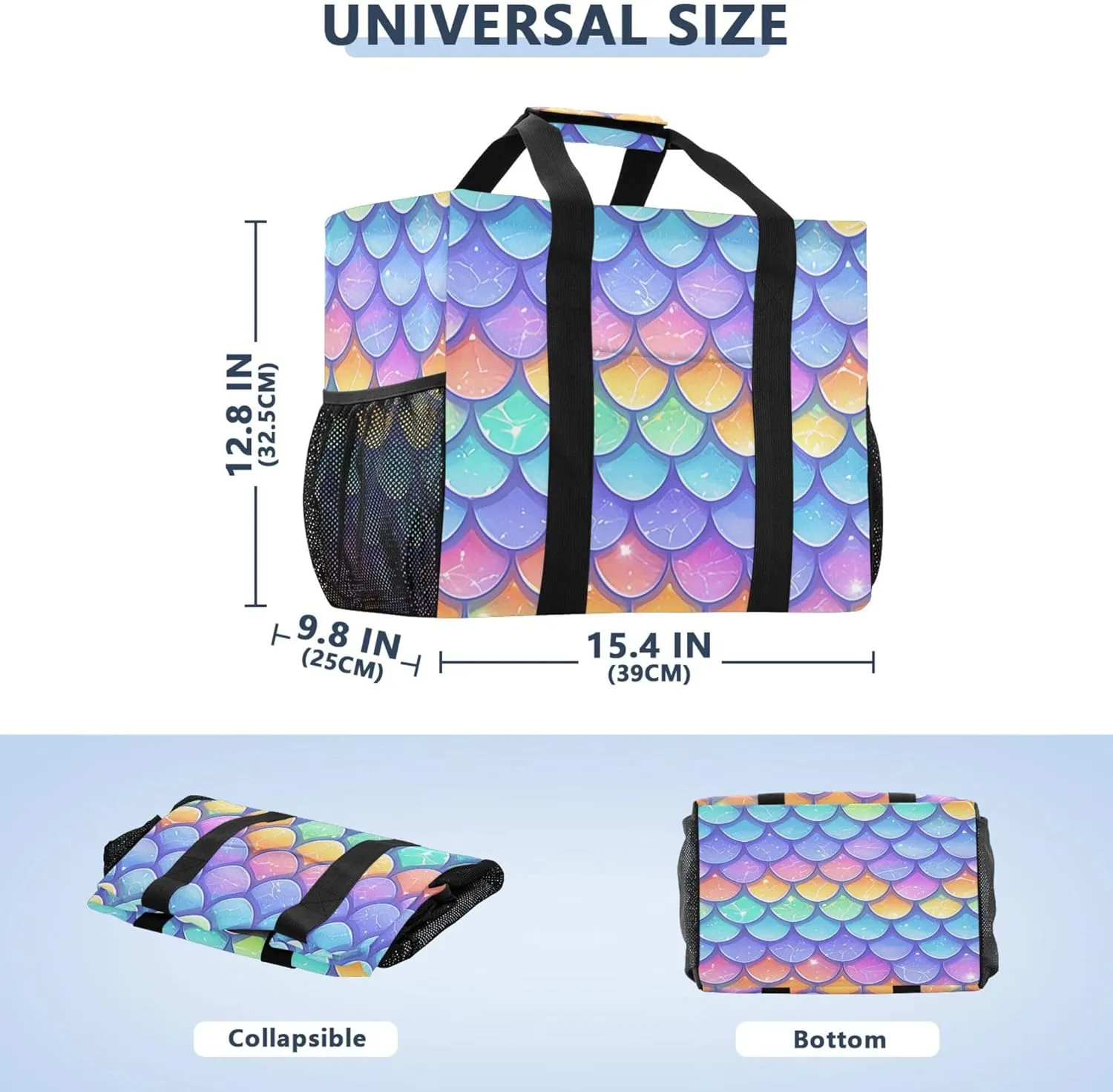 KLL Utility Tote Bag with Handles Foldable Water Resistant Shopping Bags Reusable