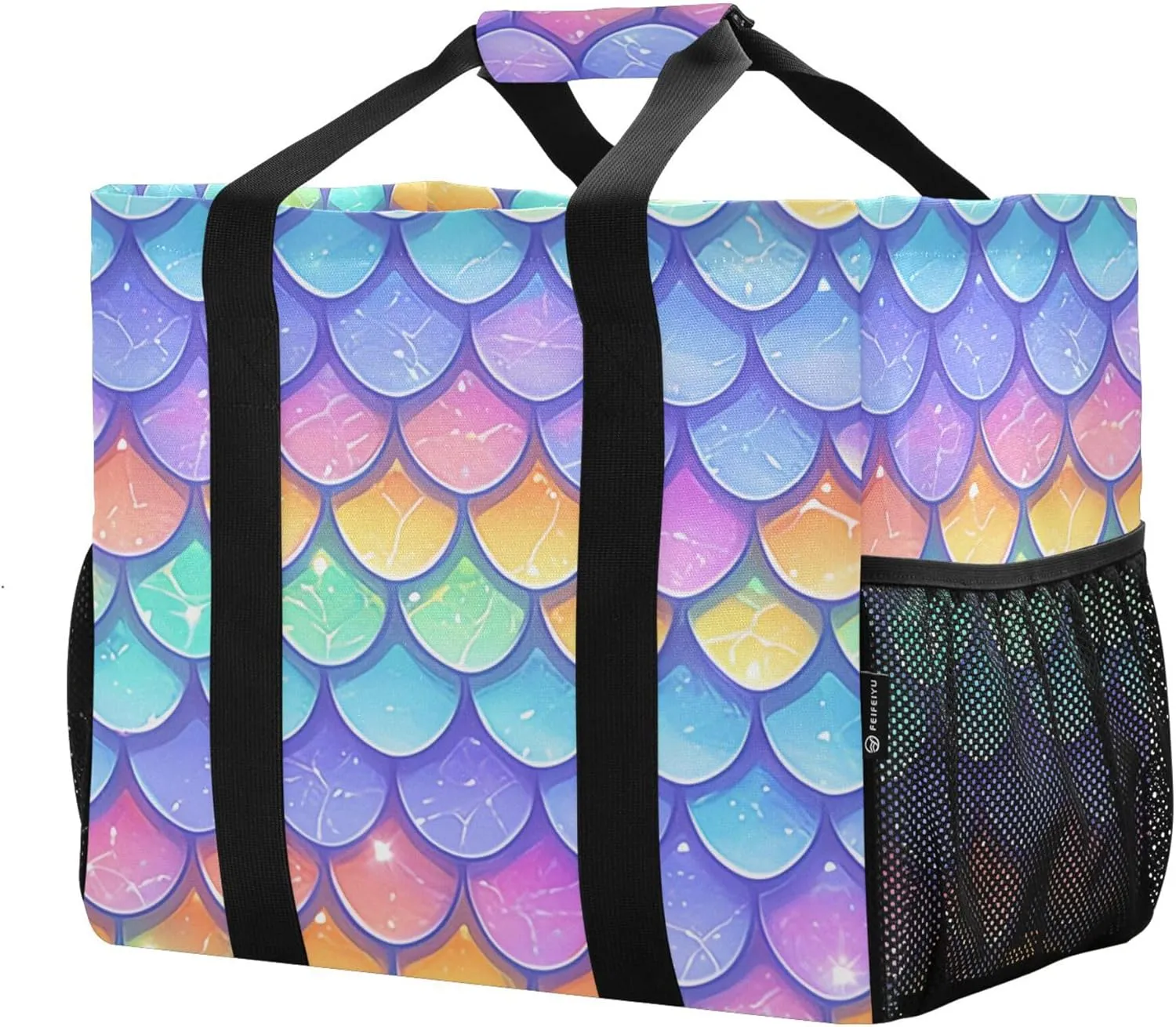 KLL Utility Tote Bag with Handles Foldable Water Resistant Shopping Bags Reusable