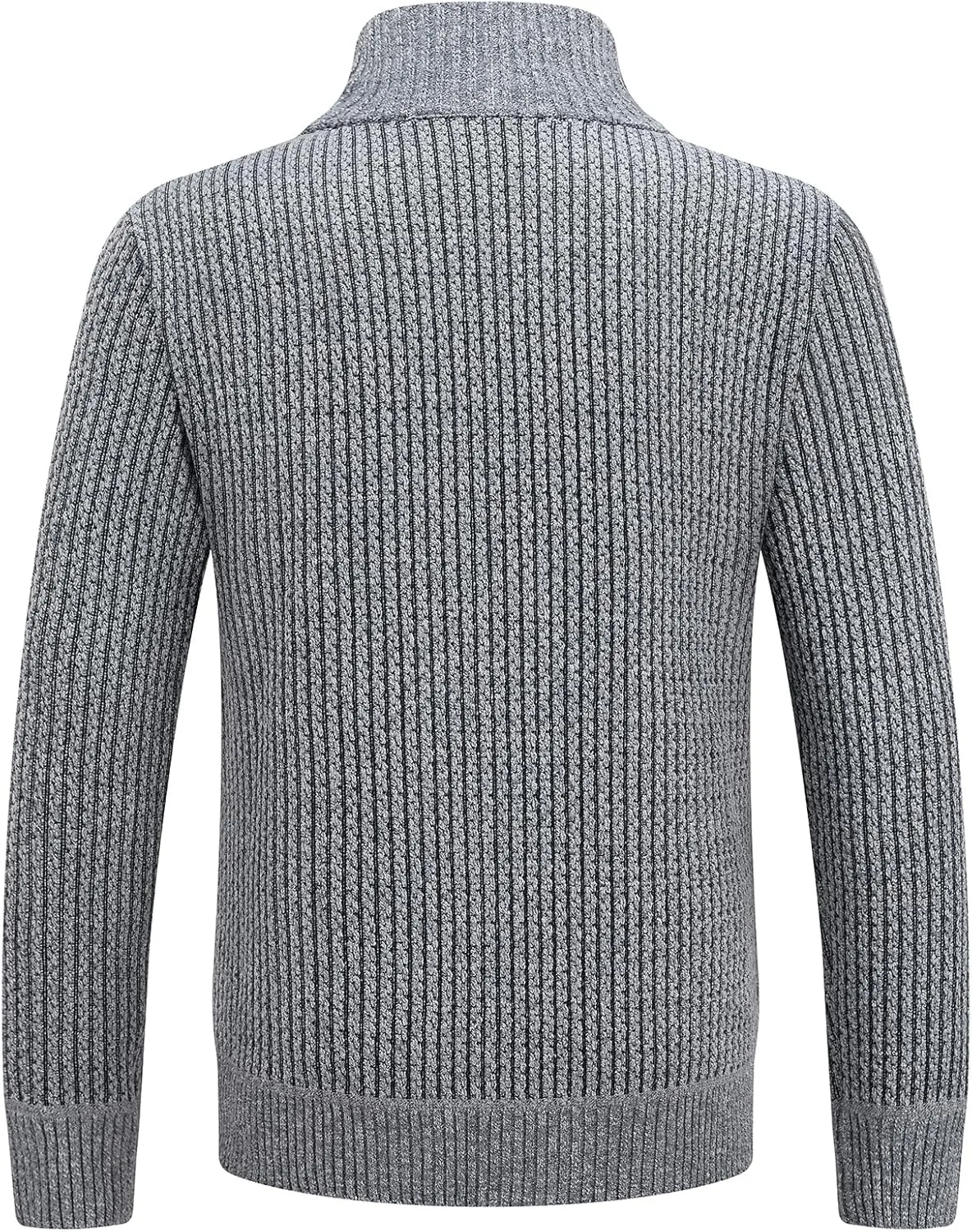 Lamgool Men's Full Zip Sweater Knit Long Sleeve Stand Collar Cardigan Sweaters