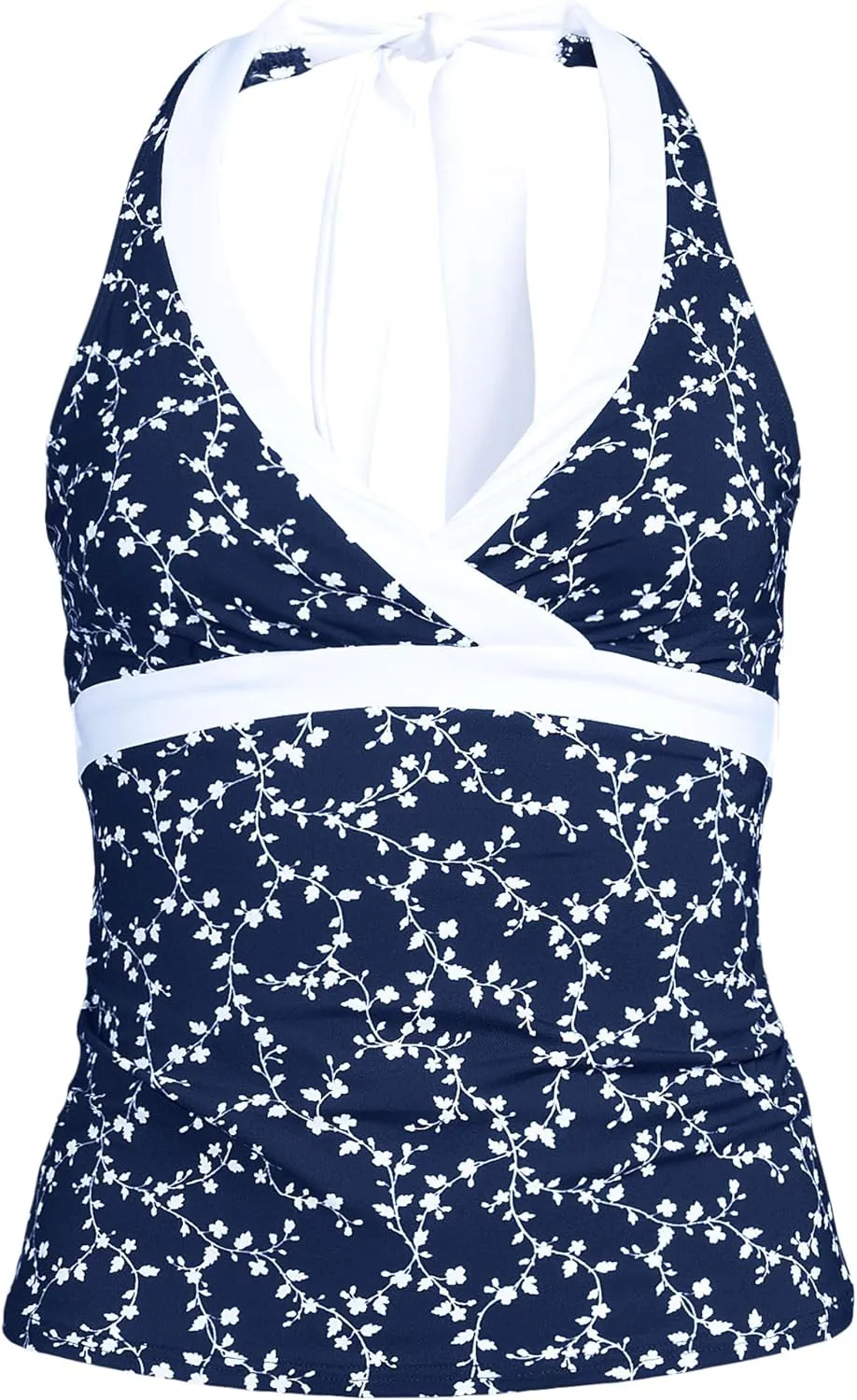 Lands' End Women's Texture V-Neck Halter Tankini Swimsuit Top