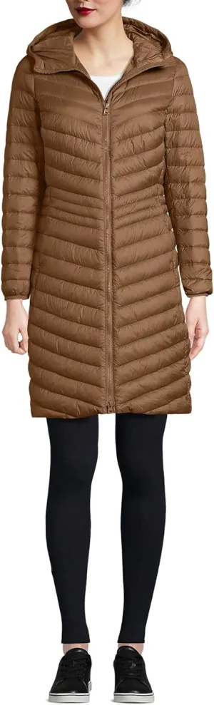 Lands' End Women's Ultralight Packable Long Down Coat