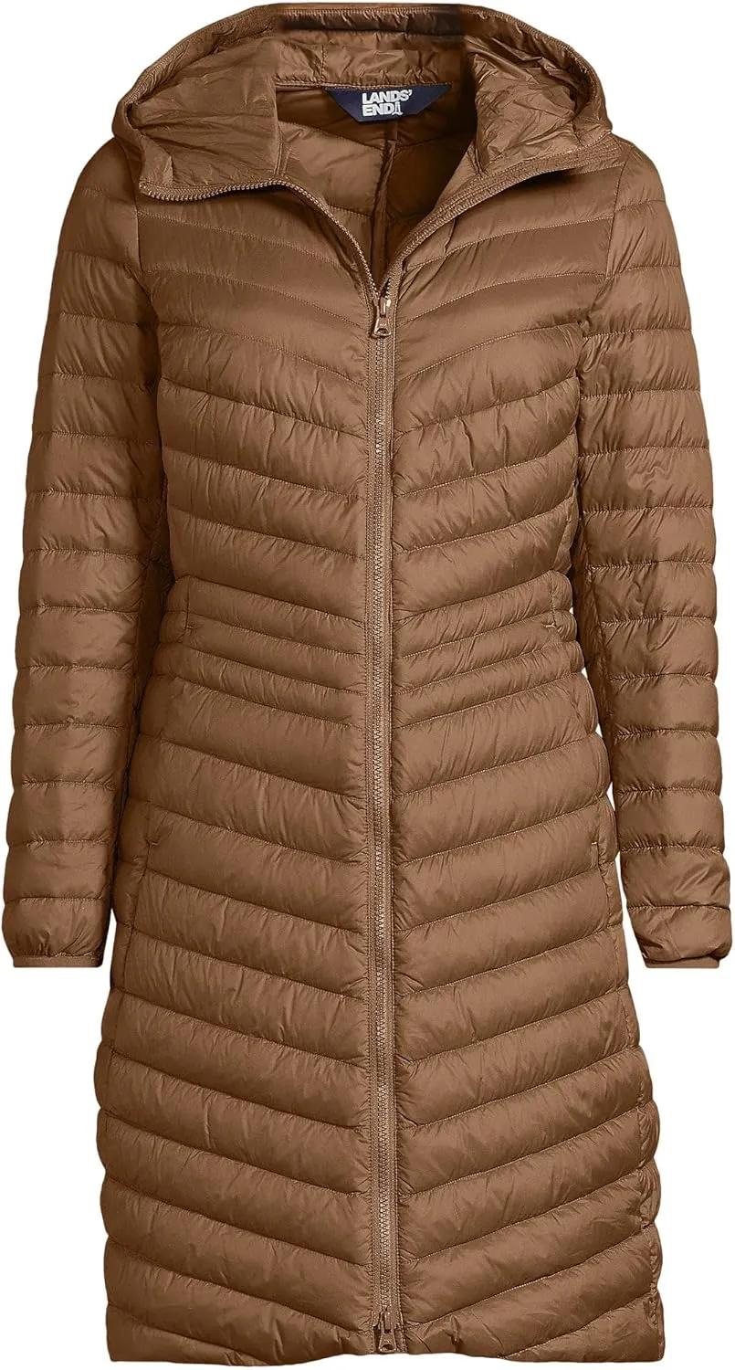 Lands' End Women's Ultralight Packable Long Down Coat