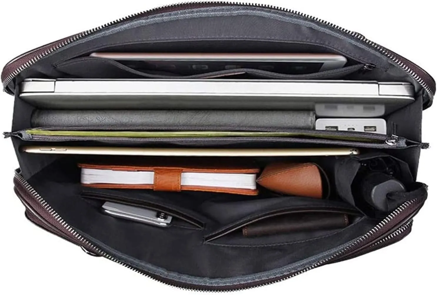 Laptop Briefcase Vintage, Laptop Handbag 15Inch, Office Business Men, Water Resistant Messenger Shoulder