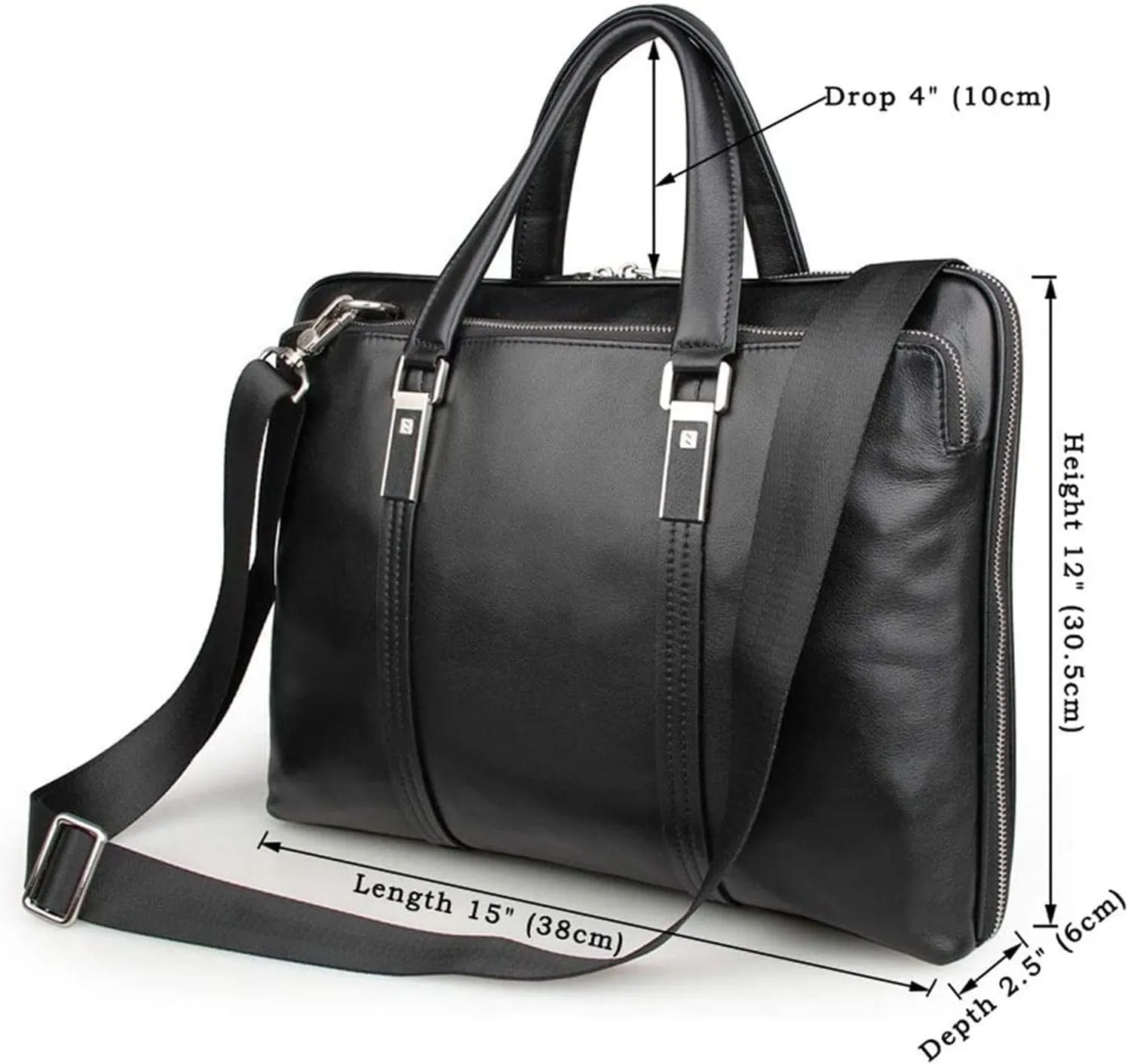 Laptop Briefcase Vintage, Laptop Handbag 15Inch, Office Business Men, Water Resistant Messenger Shoulder