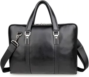 Laptop Briefcase Vintage, Laptop Handbag 15Inch, Office Business Men, Water Resistant Messenger Shoulder