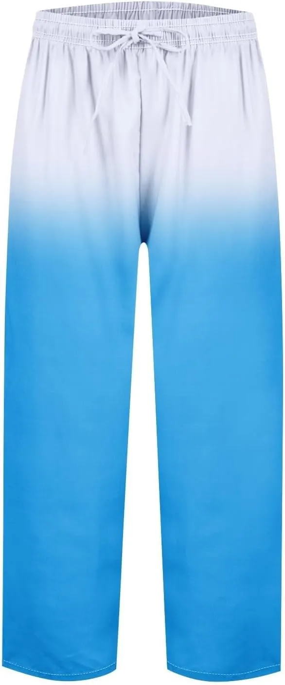 LCMTWX Lightweight Pants Women Drawstring Capri Pants with Pockets Wide Leg Cropped Pants for Women Womens Linen Pants Boho