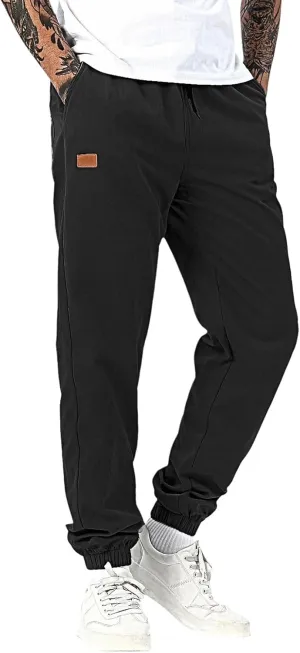 lcyhony Mens Joggers Relaxed fit Elastic Waist Drawstring Workout Pants Summer Breathable Comfy Athletic Pants with Pockets